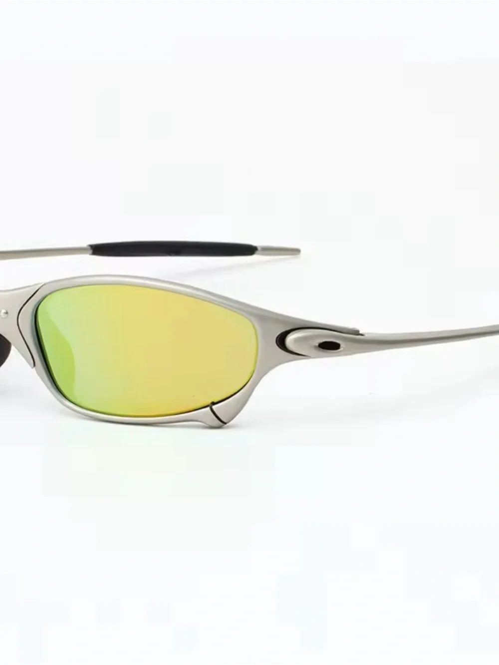 Silver Frame Blue Mirror Lens Sports Sunglasses